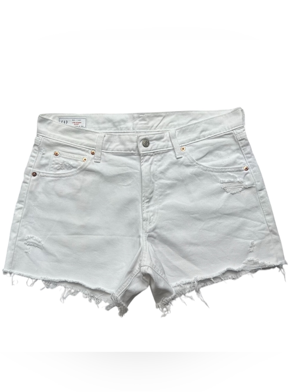 GAP Women’s Low Rise Sride Denim White Shorts